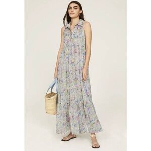 NWT MISA Himla Maxi Dress Size Dress Sz XS Pastel Floral Chiffon